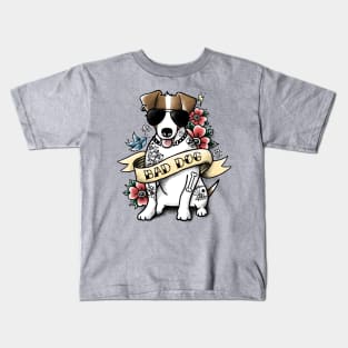 Bad dog jack russell tattoo Kids T-Shirt